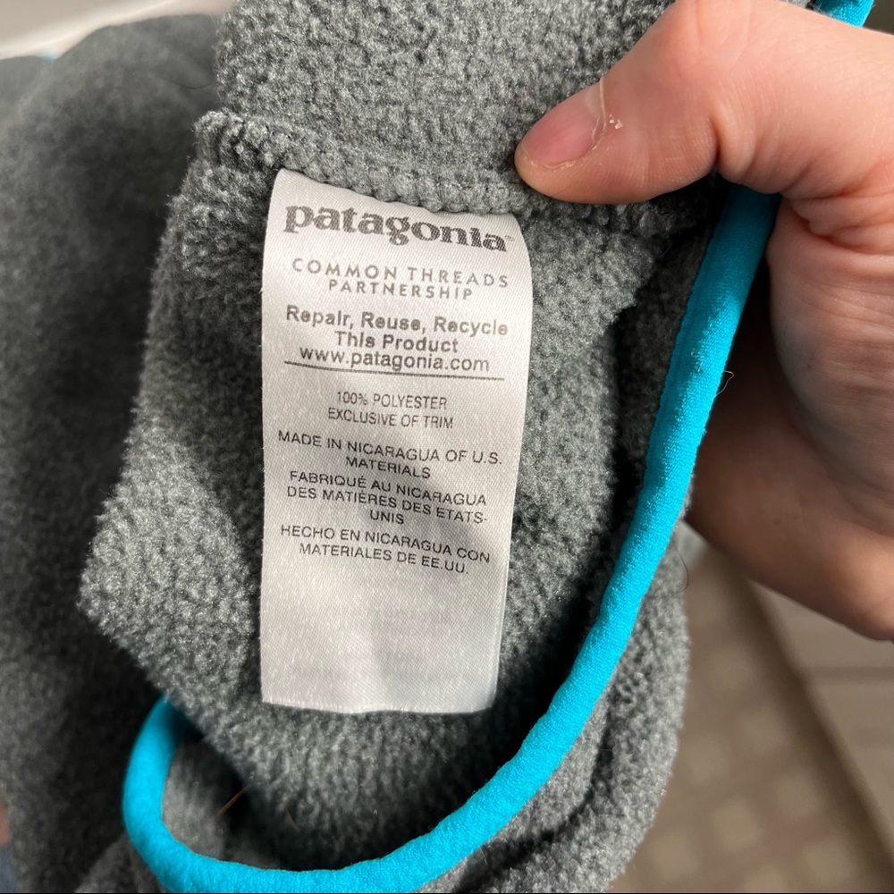 Patagonia Gray & Teal Snap T Synchilla Pullover XS - Picture 5 of 5